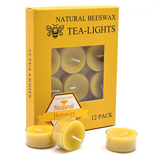 Natural Yellow Beeswax Tealight Candles