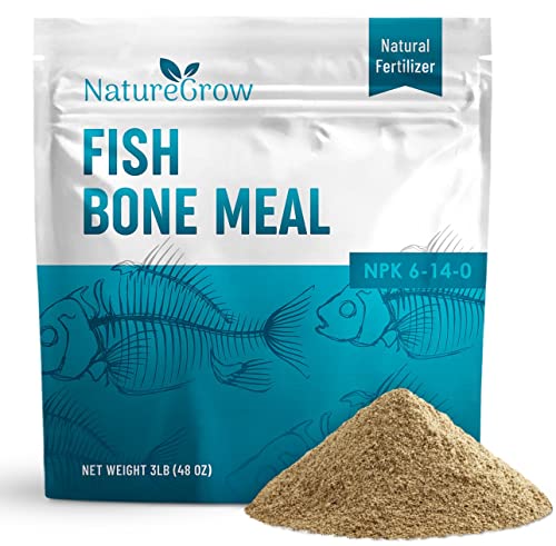 NatureGrow Fish Bone Meal Organic Fertilizer - Natural Plant Food (6LB)
