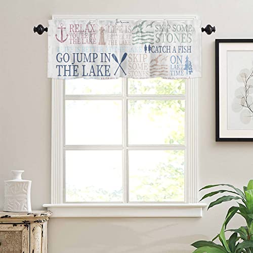 Nautical Anchor Sailboat Rod Pocket Valance Window Treatment