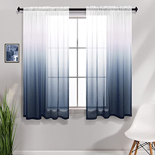 Navy Blue Bathroom Curtains for Window