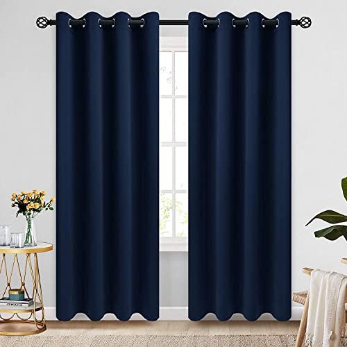 Navy Blue Blackout Curtains - COSVIYA Grommet
