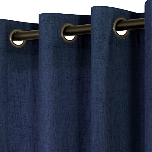 Navy Blue Linen Curtains