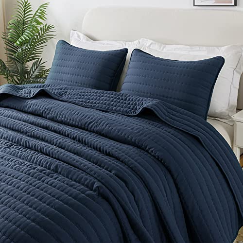 Navy Blue Queen Size Quilt Bedding Sets