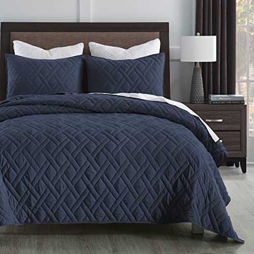 Navy Blue Quilt Set - Cozy and Stylish Bedding