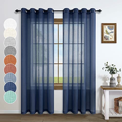 Navy Blue Sheer Curtains