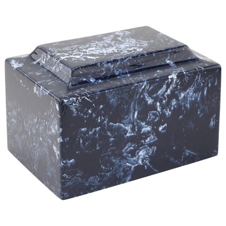 Navy Cultured Marble Cremation Urn for Ashes