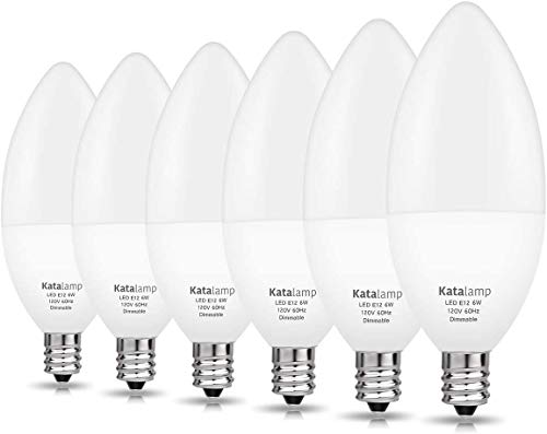 Ndio 60W LED Dimmable E12 Candelabra Bulb, 5000k Daylight White - 6 Pack