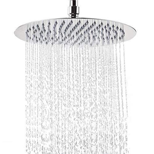 NearMoon 12 Inch Stainless Steel Rainfall Shower Head, Chrome Finish