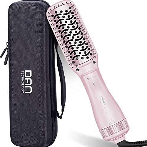 Negative ion Hair Brush, 3 in 1 Ionic Small Brush Hair Dryer with Brush Cases, One Step Paddle Brush Dryer & Styler, Anti-Scald & ALCI Safety Plug