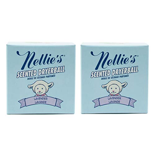 Nellie's Lavender Scented Wool Dryerball - Soften Clothes with 100% Pure New Zealand Wool - Lasts for 50 Drying Loads (Pack of 2)