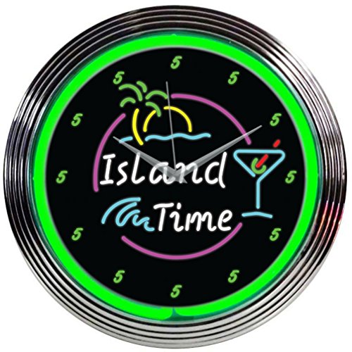 Neonetics Island Time Neon Wall Clock, 15-Inch