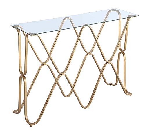 Neptune Console Table with Glass Top / Gold Frame