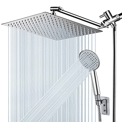 NERDON 12'' High Pressure Rainfall Shower Head Handheld Combo