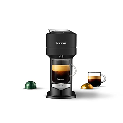 Nespresso Vertuo Next Deluxe Coffee and Espresso Machine by Breville, Matte Black Chrome, Small