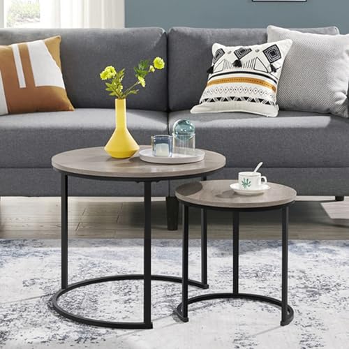 Nesting Coffee Table Set, Rustic Stacking Side Tables