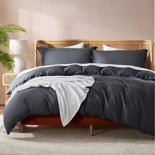 Soft Double Brushed Grey Duvet Cover Twin/Twin XL