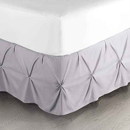 Nestl Grey Lavender Bed Skirt Queen Size