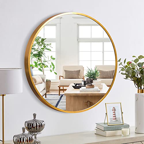 NeuType 32-inch Round Mirror Circle Mirrors for Wall