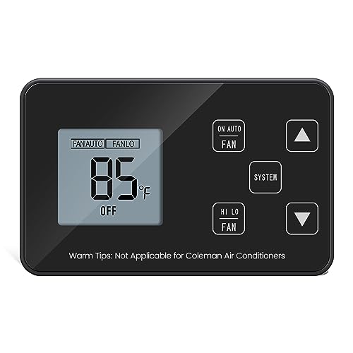 Briidea RV LCD Digital Thermostat for Dometic, Cool Only/Furnace, 12V DC Black