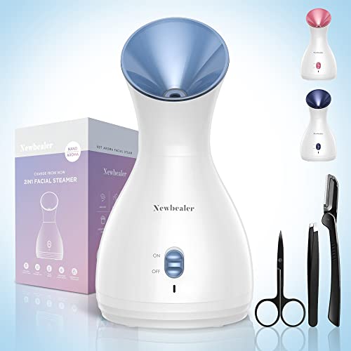 Newbealer Facial Steamer with Aromatherapy and Eyebrow Set