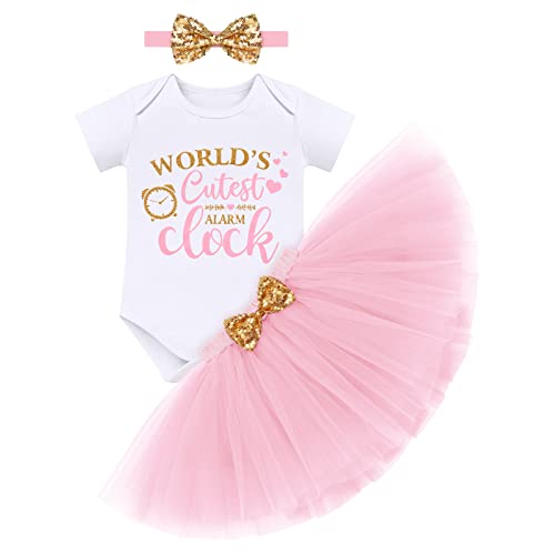 Newborn Coming Home Outfit: World's Cutest Alarm Clock Baby Girl Romper