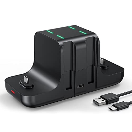NEWDERY 6-in-1 Fast Charging Dock for Nintendo Switch Pro Controller and Joy con