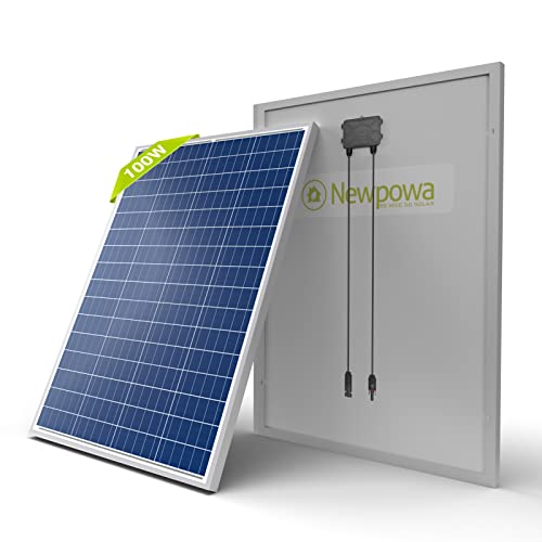 Newpowa 100W 12V Polycrystalline Solar Panel for RV, Marine, Off Grid