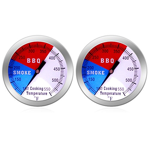 NEWSTART BBQ Thermometer Gauge - 2 Pcs Charcoal Grill Pit Smoker Temp Gauge