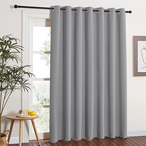 NICETOWN Silver Grey Thermal Insulated Wide Drapes 100x84-Inch