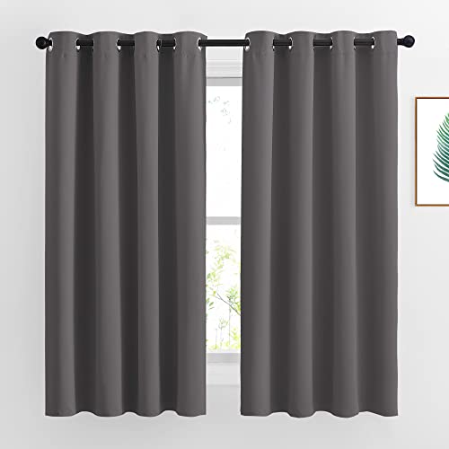 Grey 63" NICETOWN Bedroom Blackout Curtains - 2 Panels
