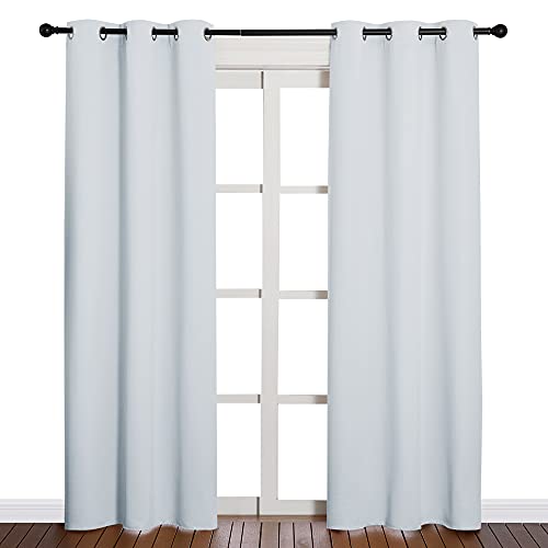 NICETOWN Light Grey Room Darkening Curtains - 42x84, 2 Panels