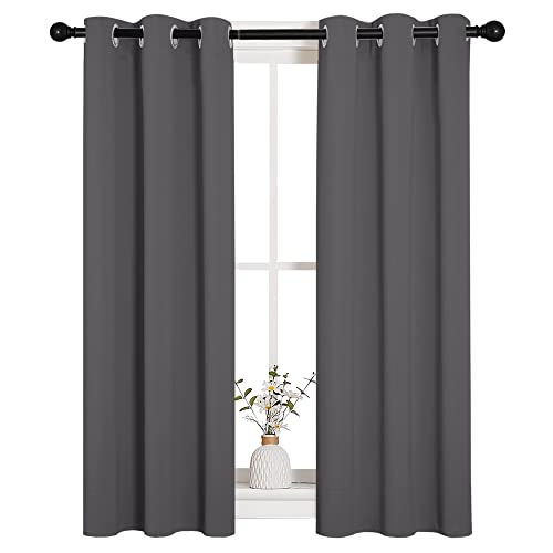 NICETOWN Grey Blackout Curtain Panels