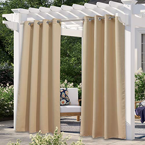 NICETOWN Outdoor Curtains, Waterproof Thermal Curtains for Patio