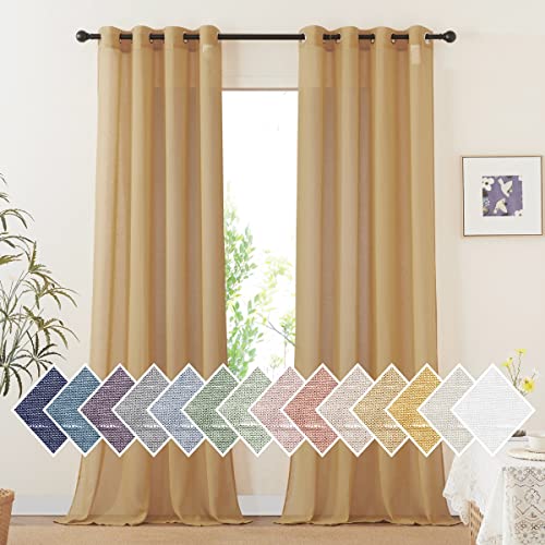 NICETOWN Sheer Linen Bedroom Curtains
