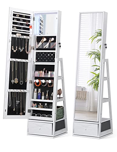 Nicetree 360° Swivel Jewelry Cabinet with Lights