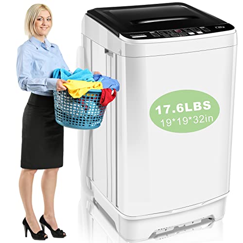 Nictemaw Portable Washer: Full-automatic, 17.6Lbs, 10 Wash Programs, LED Display