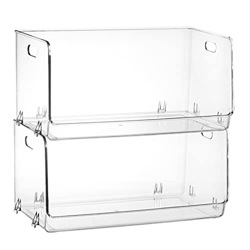 Nicunom Clear Stackable Storage Bins - Perfect Pantry Organizer