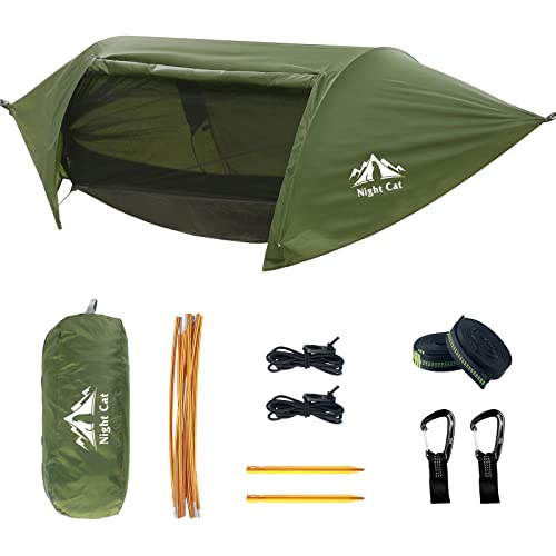 Night Cat 1-Person Hammock Tent with Rain Fly & Mosquito Net