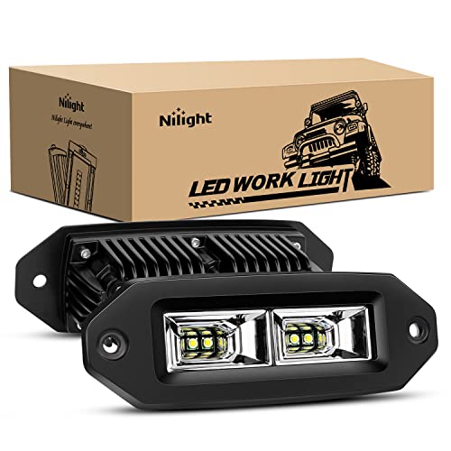 Nilight 40W Flush Mount LED Pods: Off Road Work Light for Jeep Bumper