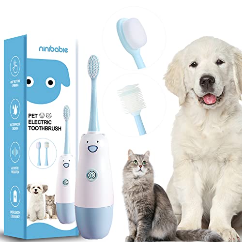 Ninibabie Pet Dental Electric Toothbrush Kit with 3 Replacement Heads