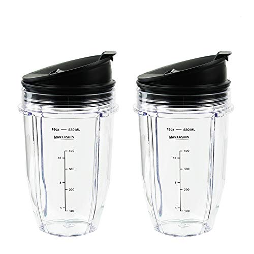 2 Pack 32 Ounce Cup with Sip N Seal Lids Compatible with Nutri Ninja  Auto-iQ 1000W and Duo Blenders