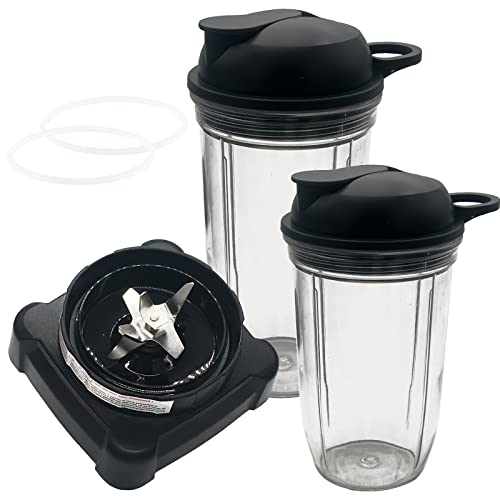 Blendin 32 Ounce Cup with Sip N Seal Lids - Replacement Jar Compaible with Nutri Ninja Auto-iQ 1000W and Duo Blenders - Premium