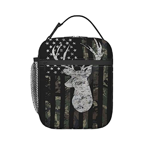 NKHFNBIO Deer Camo Camouflage Lunch Box Bag