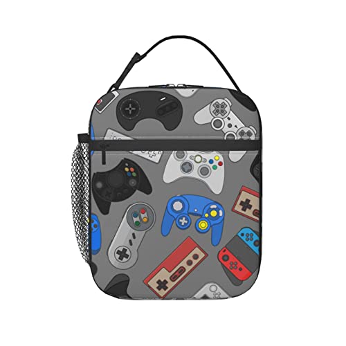 NKHFNBIO Video Game Controller Insulated Lunch Box Bag Portable Lunch Tote For Women Men And Kids
