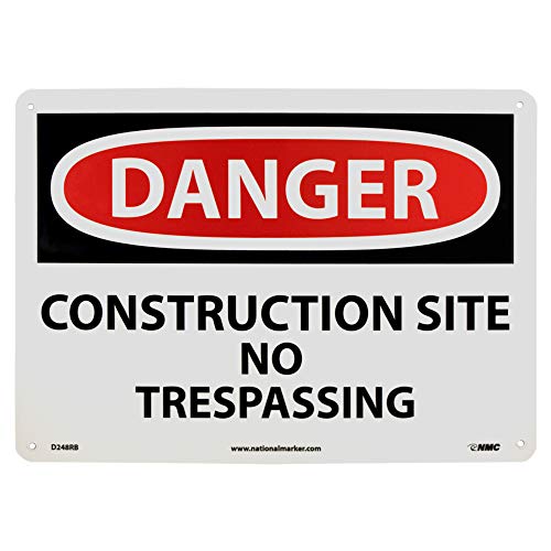 NMC D248RB DANGER - CONSTRUCTION SITE NO TRESPASSING Sign