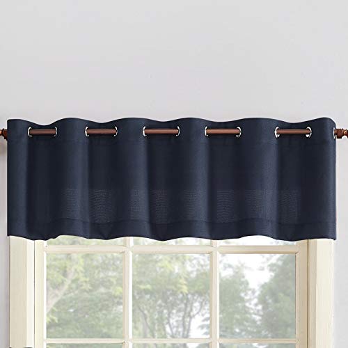 Montego Navy Blue Textured Curtain Set
