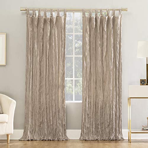 No. 918 Odelia Distressed Velvet Semi-Sheer Curtain Panel