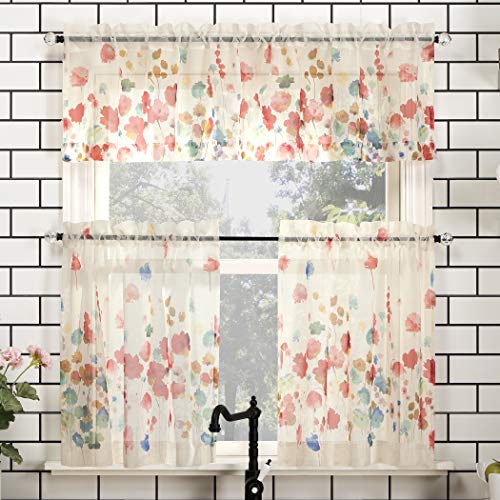 Rosalind Watercolor Floral Kitchen Curtain Set