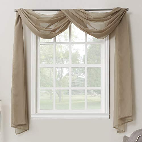 No. 918 Sheer Voile Rod Pocket Curtain Panel, Taupe