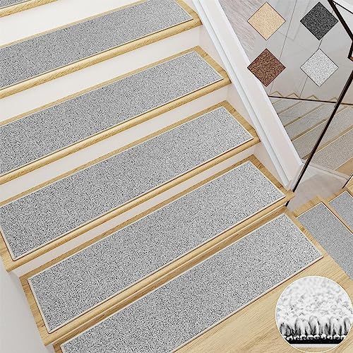 OJIA Extra Non-Slip Carpet Stair Treads for Wooden Steps, 30X8 Rubber  Indoor Stair Runner Slip Resistant Stair Rugs Safety Mats for Dogs, Kids 
